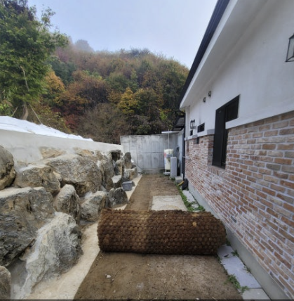 주택 외부 통로 보도블럭 시공 시공 전