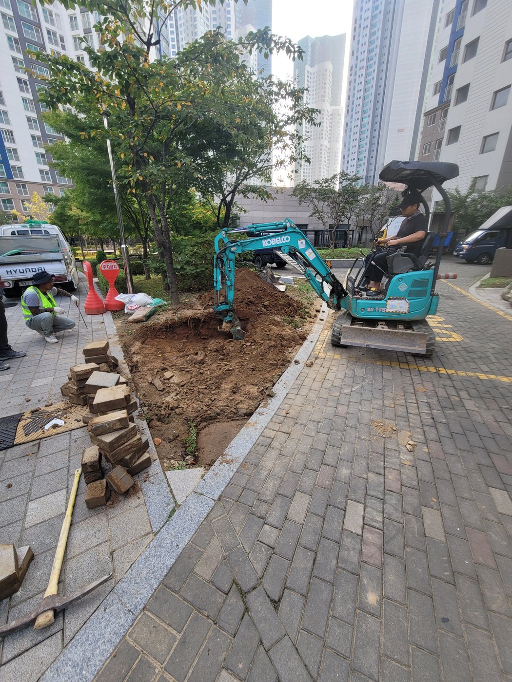 주차장·광장 보도블럭 시공 시공 전
